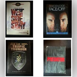 4 DVDs West Side Story, Faceoff, Tropic Thunder, Predator